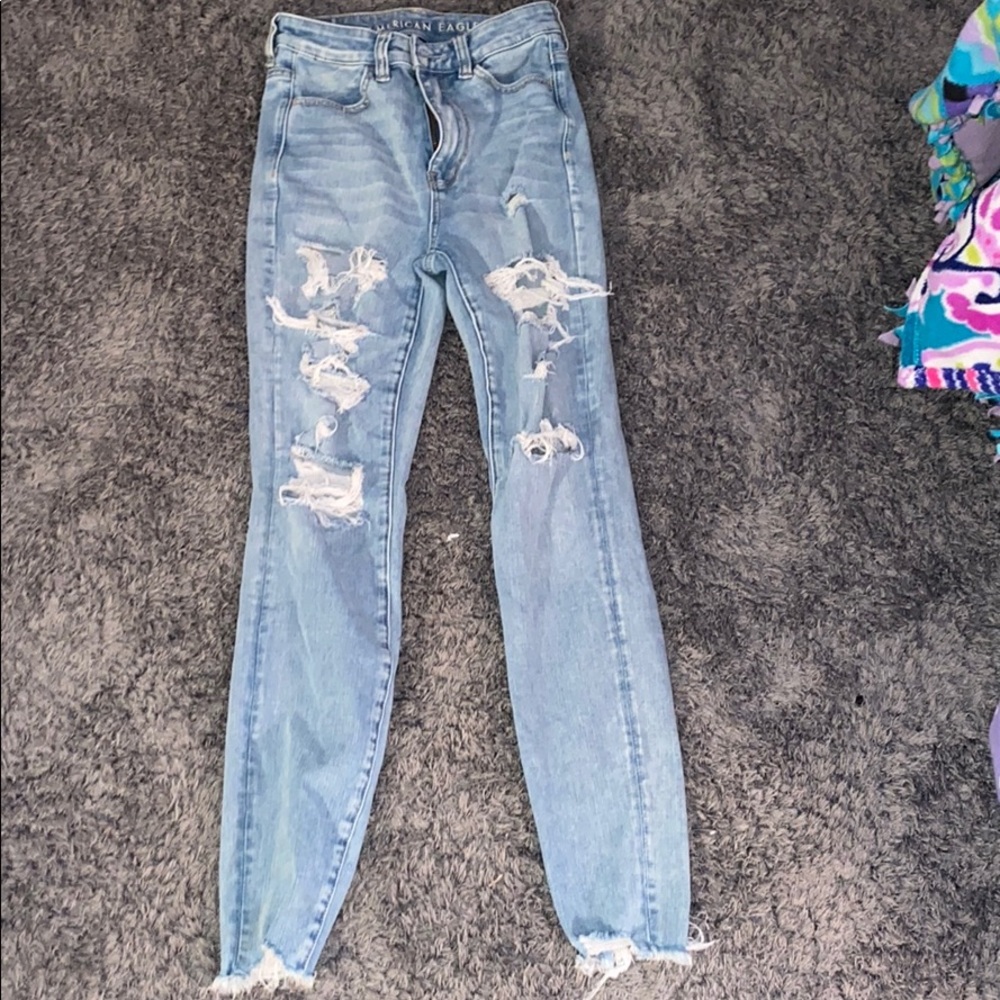 high rise ripped jeans - Picture 1 of 3